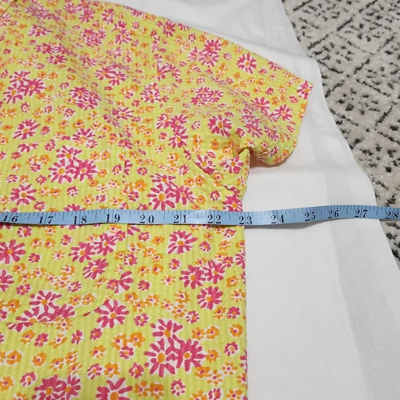 Vintage Lilly Pulitzer Seersucker Cotton Men’s Funky Floral Button Down Shirt S